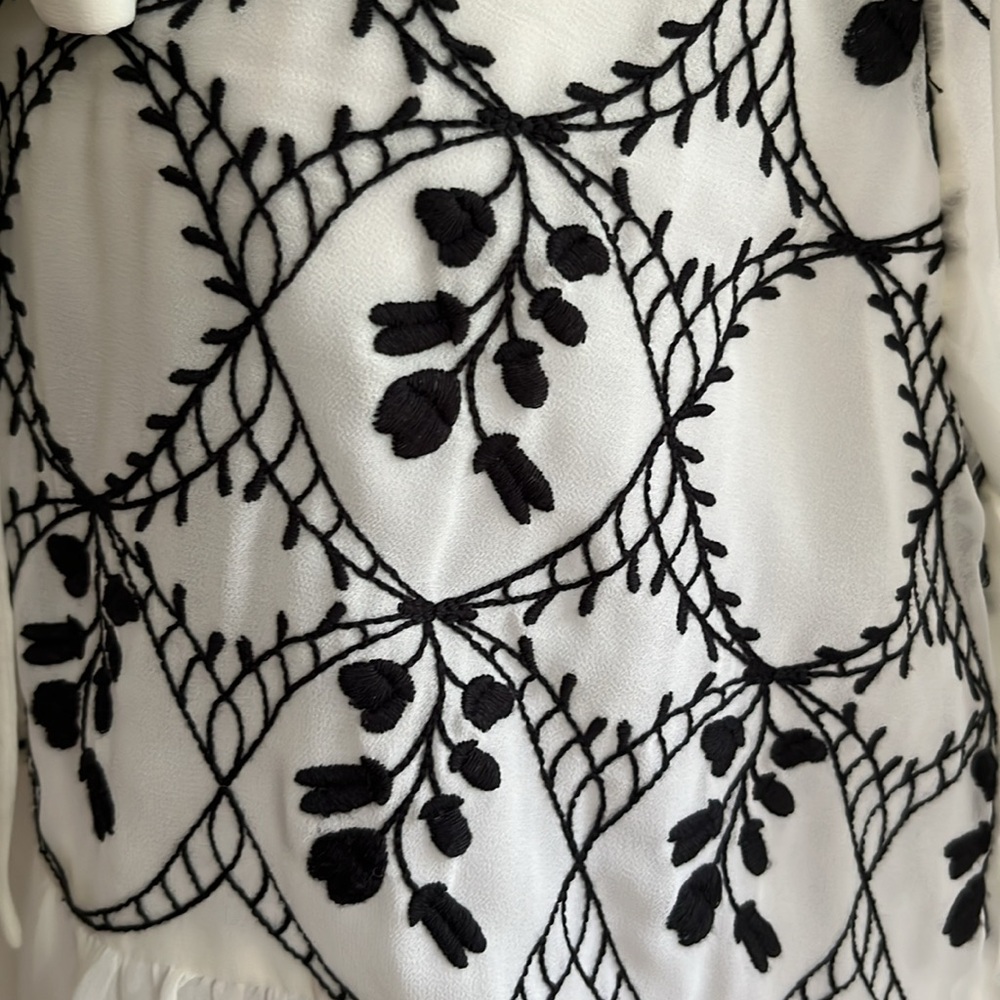 BY ANTHROPOLOGIE LONG-SLEEVE TIE-NECK EMBROIDERED BLOUSE - Picture 11 of 13